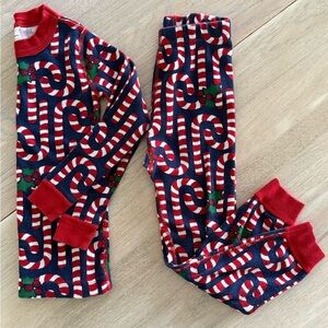 Hanna Andersson Red and Blue Candy Cane Pajama Set